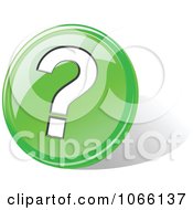 Clipart 3d Green Question Mark Royalty Free Vector Illustration