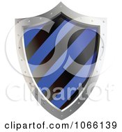 Clipart 3d Blue And Black Shield Royalty Free Vector Illustration