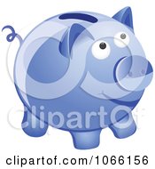 Poster, Art Print Of 3d Blue Piggy Bank