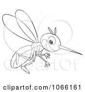 Clipart Outlined Happy Mosquito Royalty Free Illustration