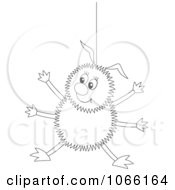 Poster, Art Print Of Outlined Happy Spider Hanging