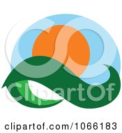 Clipart Leaf And Sun Landscape Logo 3 Royalty Free Vector Illustration