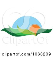 Clipart Leaf And Sun Landscape Logo 4 Royalty Free Vector Illustration
