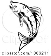 Clipart Black And White Trout 3 Royalty Free Vector Illustration