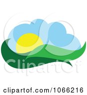 Clipart Leaf And Sun Landscape Logo 5 Royalty Free Vector Illustration