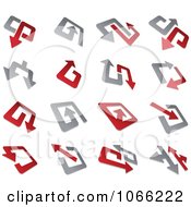 Clipart Red And Gray Arrow Designs Royalty Free Vector Illustration
