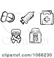Poster, Art Print Of Black And White Medical Icons 3