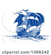 Poster, Art Print Of Blue Ship