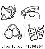 Poster, Art Print Of Black And White Communication Icons