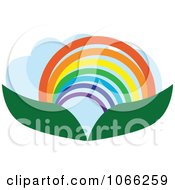 Leaf And Rainbow Landscape Logo