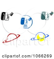 Clipart Travel And Planet Logos Royalty Free Vector Illustration