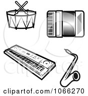 Clipart Black And White Instrument Icons 2 Royalty Free Vector Illustration