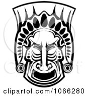 Black And White African Tribal Mask