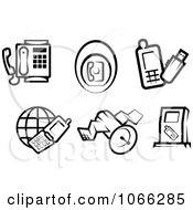 Poster, Art Print Of Black And White Phone Icons
