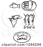 Poster, Art Print Of Black And White Food Icons 8