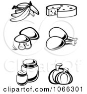 Poster, Art Print Of Black And White Food Icons 4
