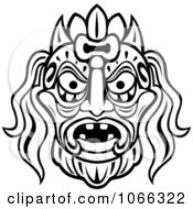 Clipart Tribal Mask Black And White 5 Royalty Free Vector Illustration by Vector Tradition SM