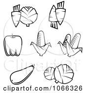 Poster, Art Print Of Black And White Food Icons 9