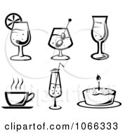 Poster, Art Print Of Black And White Food Icons 3