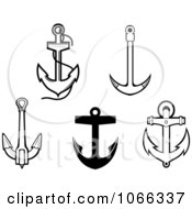 Clipart Anchors 1 Royalty Free Vector Illustration