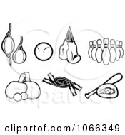 Clipart Black And White Sports Icons 1 Royalty Free Vector Illustration
