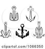 Clipart Anchors 2 Royalty Free Vector Illustration