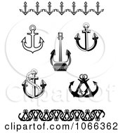 Clipart Anchors 5 Royalty Free Vector Illustration