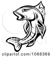 Clipart Black And White Trout 1 Royalty Free Vector Illustration