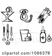Poster, Art Print Of Black And White Medical Icons 2