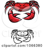 Clipart Grumpy Crabs Royalty Free Vector Illustration