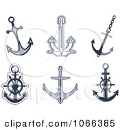 Clipart Anchors 4 Royalty Free Vector Illustration