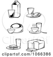 Poster, Art Print Of Black And White Food Icons 2