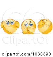 Clipart Hear No Speak No And See No Evil Emoticons Royalty Free Vector Illustration