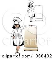 Poster, Art Print Of Female Chefs With Blank Menus