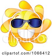 Poster, Art Print Of Cheery Sun Wearing Sunglasses