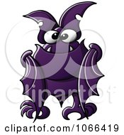 Poster, Art Print Of Purple Vampire Bat Folding Its Wings