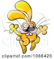 Clipart Excited Rabbit Jumping Royalty Free Vector Illustration