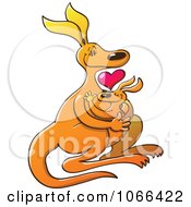 Clipart Mother And Joey Kangaroo Hugging Royalty Free Vector Illustration