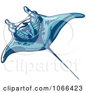 Clipart Swimming Ray Royalty Free Vector Illustration by Zooco