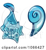 Clipart Two Blue Sea Shells Royalty Free Vector Illustration by Zooco #COLLC1066427-0152
