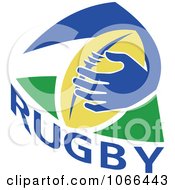 Poster, Art Print Of Rugby Ball And Hand