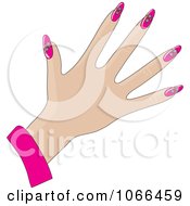 Clipart Womans Hand With Pink Daisy Nails Royalty Free Vector Illustration by Maria Bell