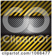 Poster, Art Print Of Hazard Stripes And Metal Background