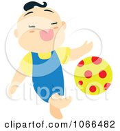 Poster, Art Print Of Asian Boy Kicking A Ball