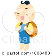Poster, Art Print Of Asian Boy Carrying A Backpack