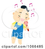 Clipart Asian Boy Singing Royalty Free Vector Illustration