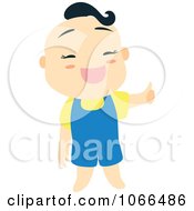 Poster, Art Print Of Asian Boy Holding A Thumb Up