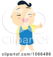 Clipart Asian Boy Holding A Thumb Up Royalty Free Vector Illustration
