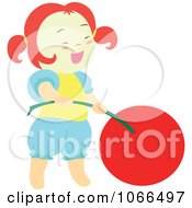 Clipart Irish Girl With A Cherry 6 Royalty Free Vector Illustration by Cherie Reve