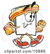 Clipart Picture Of A Paper Mascot Cartoon Character Speed Walking Or Jogging